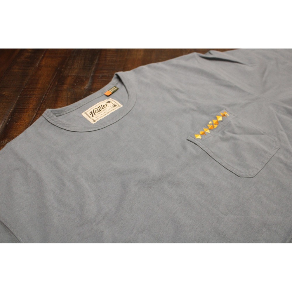 Howler Brothers Shirt Mens 2XL Blue Short Sleeve Spectrum Pocket Tee Embroidered